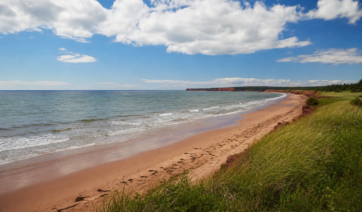 Natural coastline and beach on Prince Edward Island