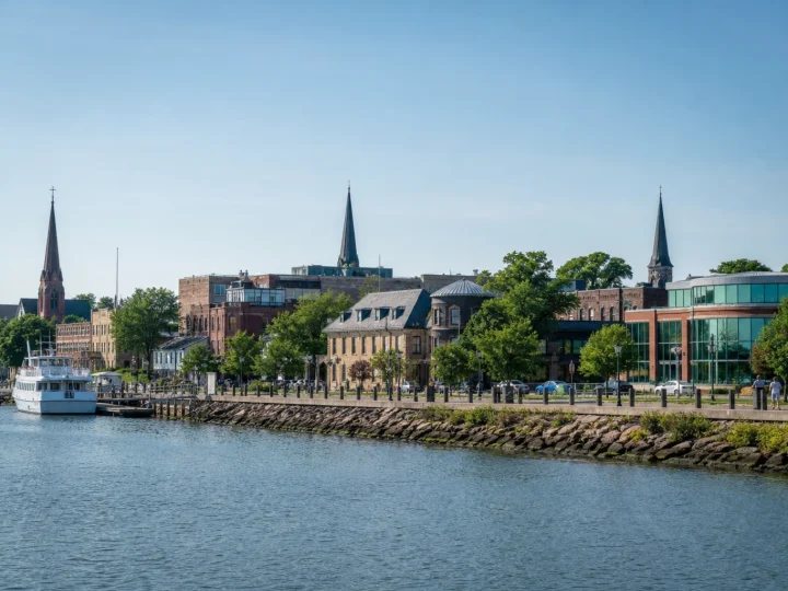 Charlottetown waterfront in Prince Edward Island on a clear summer day